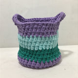 Sarahjane Harrigan Small Purple & Green Crocheted Basket