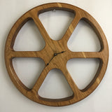Vintage Solid Medium-Stained Black-Walnut Wheel Clock