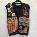 Lauren Hansen Blue Cable Knit "Fishing" Vest