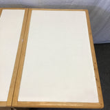 Modern White Formica & Solid Wood Drop-Leaf Dining Table