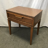 Vintage MCM Basic-Witz Walnut Veneer & Laminate Top 1-Drawer Night Stand