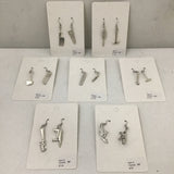 Rustic Petal Silver Metal Mixed Tools Earrings