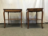 Pair of Vintage French Provincial Cherry & Leather Night Stands
