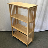 Modern Mission Solid Tropical Wood 4-Tier Folding Shelf
