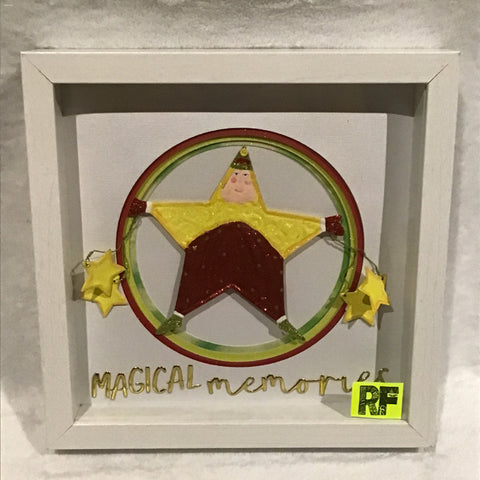 Eltimar Design Framed Christmas Clown Upcycled Mixed Media 3D-Artwork