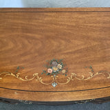Vintage Drexel Walnut Veneer Floral 4-Drawer Dresser