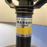 Vintage MCM Marbro Grey & Silver Glass Table Lamp