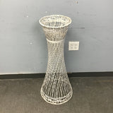 Vintage White Wicker Plant Stand