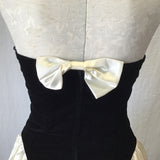 Vintage 1980's Zum Zum Black & White Satin Mini Dress
