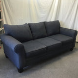Contemporary Raymour & Flanigan "McKinley" Blue 3-Cushion Sofa