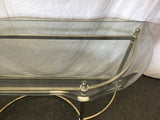 Vintage Gold Metal Glass-Top Dressing Table