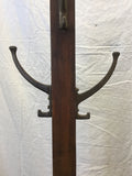 Antique Craftsman Solid Walnut 8-Hook Coat Tree