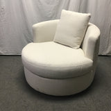 Contemporary Pottery Barn Off-White "Balboa" Swivel Armchair