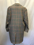 Vintage Burberrys' Off-White & Black Plaid Wool Long Coat