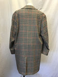 Vintage Burberrys' Off-White & Black Plaid Wool Long Coat