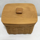 2004 Longaberger Woven Solid Maple Lidded Basket