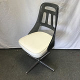 Vintage MCM Stoneville Lucite & Vinyl Swivel Accent Chair