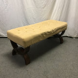 Modern Tan Upholstered Dining Bench