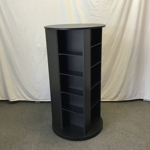Hammacher Schlemmer Black Laminate Rotating CD/DVD Shelf