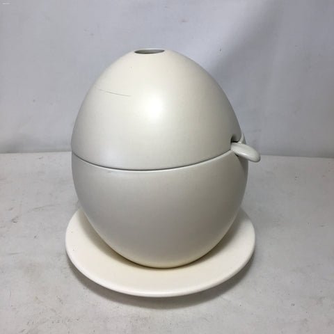 Vintage 1968 Mid-Century Atomic Environmental Ceramics Egg Tureen Set