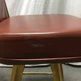 Pair of MCM Gasser Chair Co. Red Counter Height Casino Swivel Bar Stools
