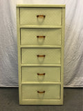 Vintage MCM Yellow Vinyl 5-Drawer Lingerie Chest