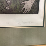 Framed "Theme and Variations" Linocut by Jeanne McClelland