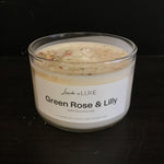 Lavender in Luxe 4oz "Green Rose & Lilly" Botanical Candle