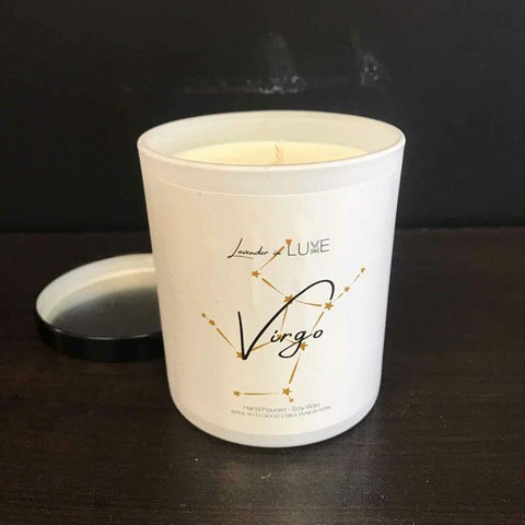 Lavender in Luxe 10oz "Virgo" (Zo9) Zodiac Candle in Refillable Tumbler