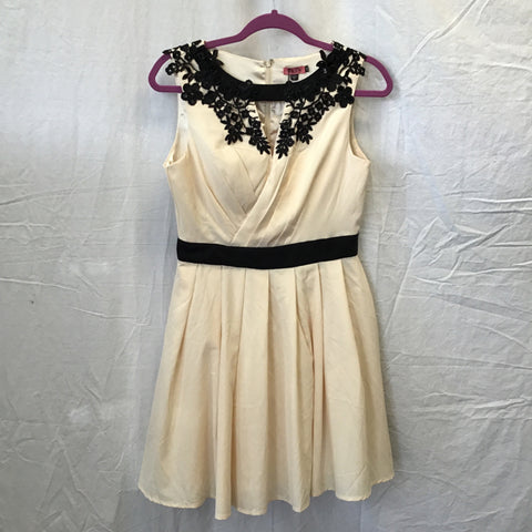 New With Tags! Chi Chi London Cream Fit & Flare Dress