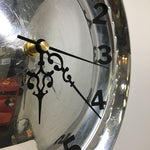 Modern Silver Metal Hubcap Wall Clock