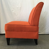 Modern Orange Upholstered Slipper Accent Chair