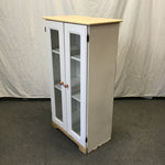 White Laminate Glass-Front Cabinet