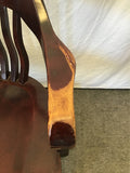 Solid Cherry Slat-Back Rolling Swivel Office Chair