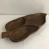 Vintage MCM Monkey Pod Leaf-Shaped Bowl