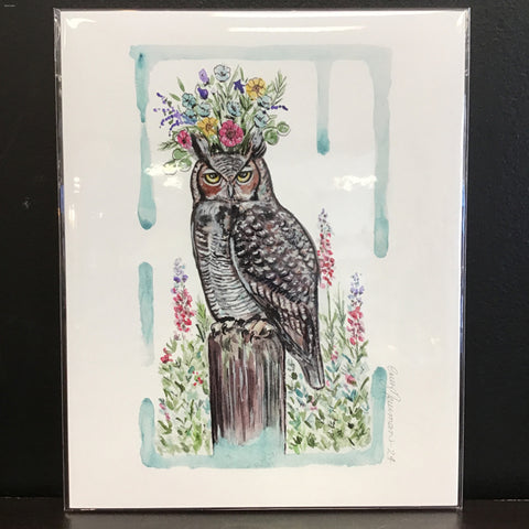 Cruz Illustrations "Great Horned Owl" 8x10 Signed Art Print