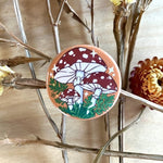 Rachel Feirman Amanita Muscaria Mushroom Button Pin