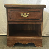 Vintage Kemp Furn. Faux-Cherry Laminate 2-Tier 1-Drawer Night Stand