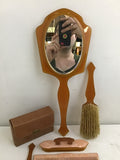 Vintage 12pc Brown Lucite Vanity Set