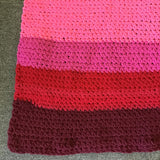 Handmade Rainbow Stripe Crochet Throw Blanket