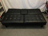 Modern Dorel Home Black Vinyl "Burrell" Click-Clack Futon
