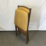 Vintage Stakmore Solid Black Walnut & Yellow Vinyl Folding Chair