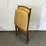 Vintage Stakmore Solid Black Walnut & Yellow Vinyl Folding Chair