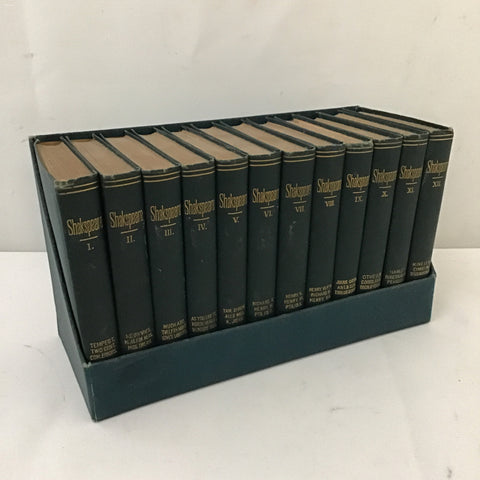 12pc Antique "The Pocket Shakespeare" in 13 Volumes