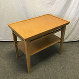 Vintage MCM Solid & Veneer Oak 2-Tier End Table