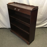 Vintage Walnut Veneer 4-Tier 1-Drawer Shelf