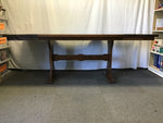 Vintage Farmhouse Solid Pine Expanding Trestle Dining Table