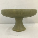 Vintage MC McCoy "Floraline " Matte Olive Ceramic Oval Pedestal Planter