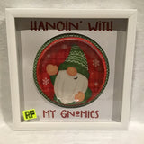 Eltimar Design Framed "Hangin-with-my-Gnomies" Upcycled Mixed Media 3D-Artwork