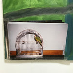 Green & Blue Painting of Papa Galo the Parrot by Owner